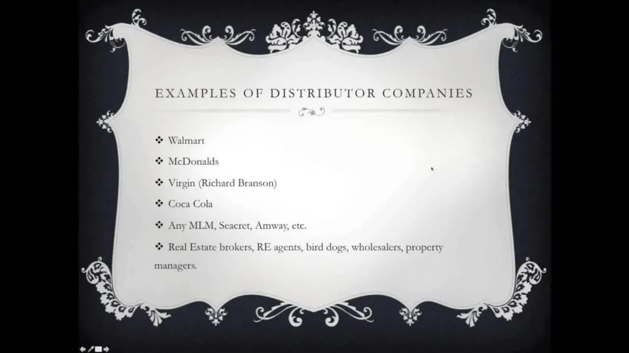 Distribution Business Versus Production Business lesson poster